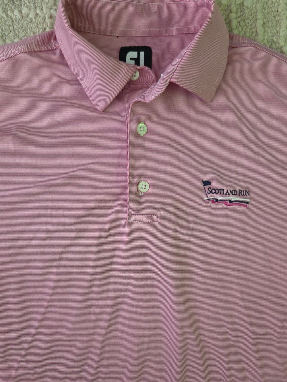 Footjoy Men's Pink Golf Polo Shirt, L